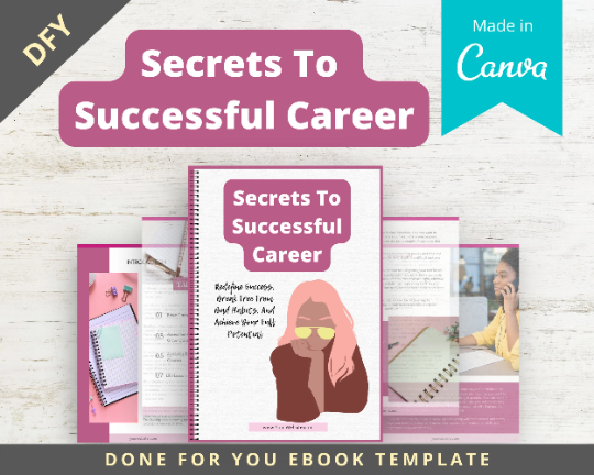 Editable Secrets To Successful Career Ebook | Done-for-You Ebook in Canva