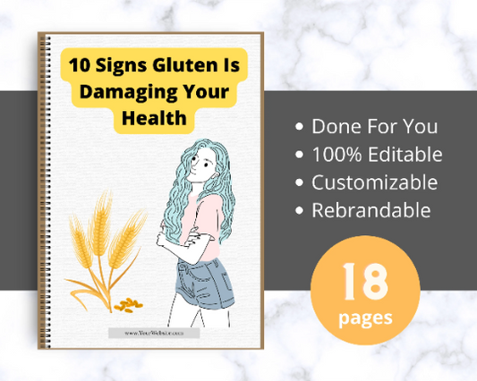 Editable 10 Signs Gluten Is Damaging Your Health Ebook | Done-for-You Ebook in Canva