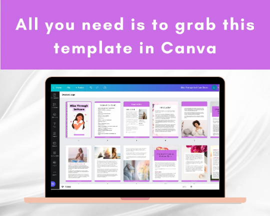 Editable Bliss Through Self-Care Ebook | Done-for-You Ebook in Canva