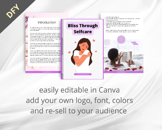 Editable Bliss Through Self-Care Ebook | Done-for-You Ebook in Canva