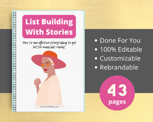 Editable List Building With Stories Ebook | Done-for-You Ebook in Canva