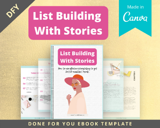 Editable List Building With Stories Ebook | Done-for-You Ebook in Canva