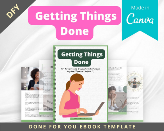 Editable Getting Things Done Ebook | Done-for-You Ebook in Canva