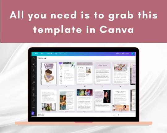 Editable Self-Love Manual Ebook | Done-for-You Ebook in Canva