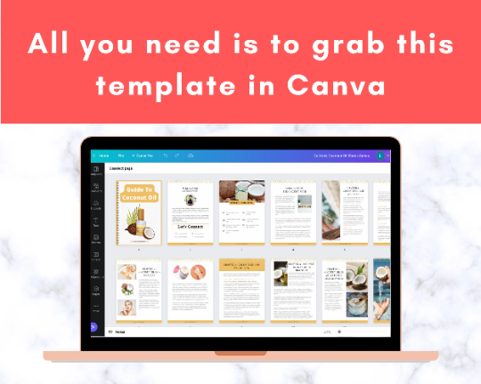 Editable Guide To Coconut Oil Ebook | Done-for-You Ebook in Canva
