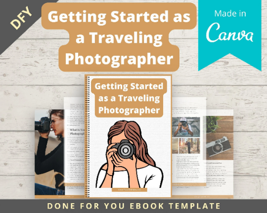 Editable Getting Started as a Traveling Photographer Ebook in Canva
