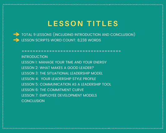 Done for You Online Course | Leadership Course | Business Course in a Box | 9 Lessons