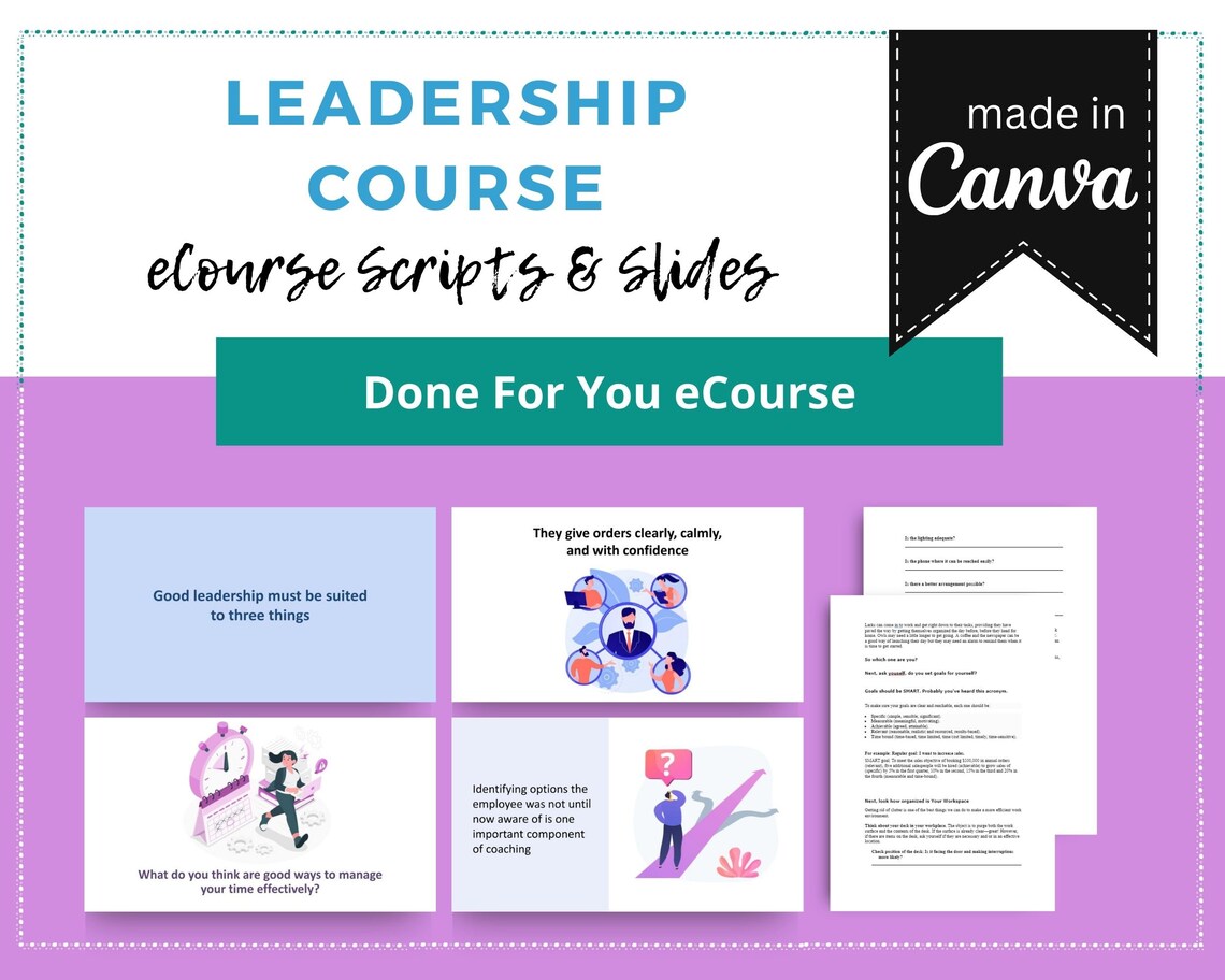 Done for You Online Course | Leadership Course | Business Course in a Box | 9 Lessons