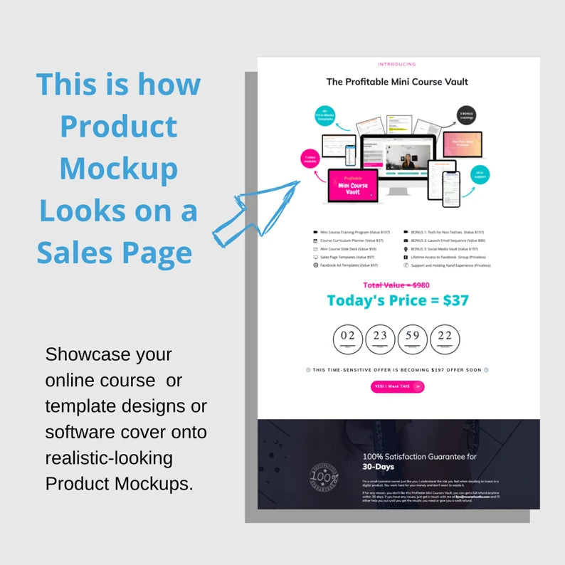 Digital Product Mockup | Landing Page Graphics | Opt in Page Mockup | Sales Page Mockup