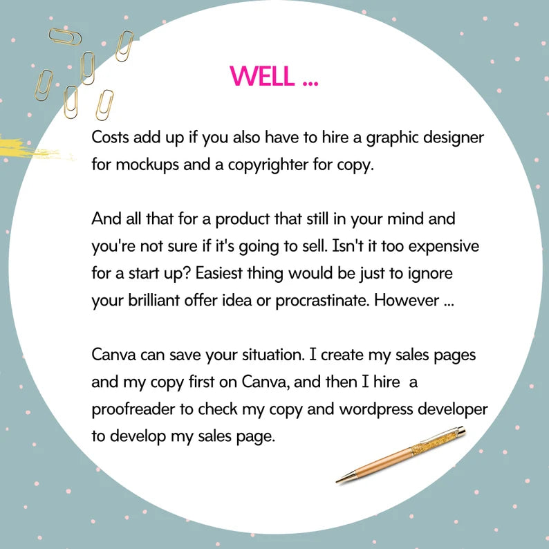 Sales Page in Canva | Landing Page in Canva | Opt in Page Mockup | Sales Page Canva Mockup
