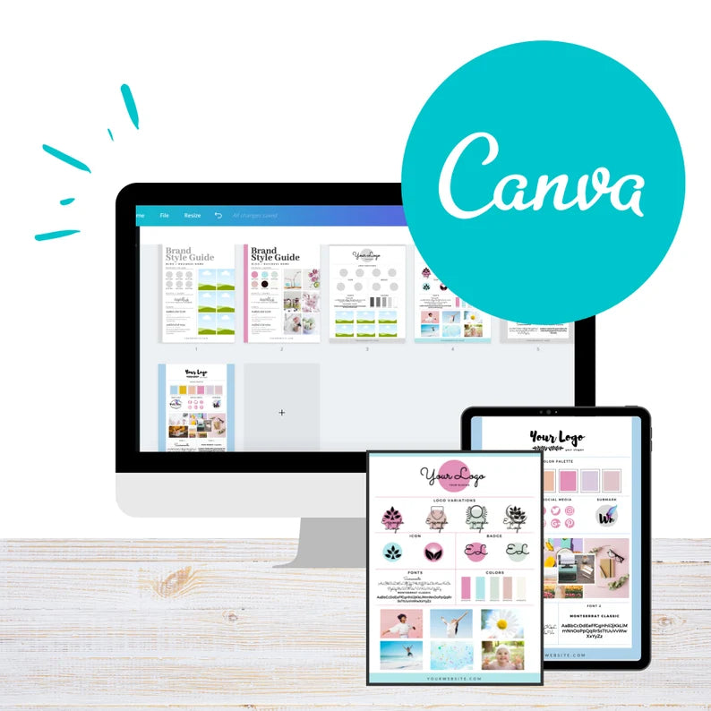 Brand Style Canva Template, Branding Your Business, Brand Board, Canva Template,