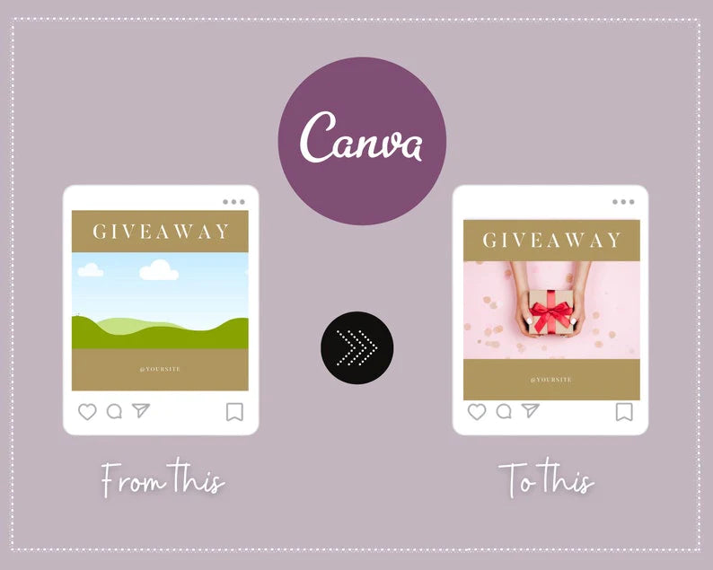 Giveaway Instagram Templates | Playful Instagram Feed Template | Instagram Canva Template