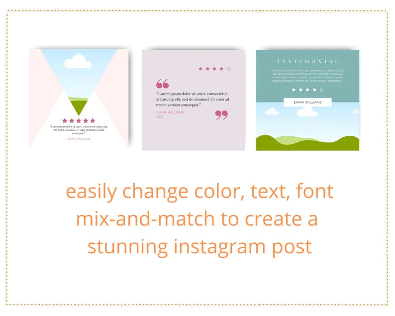 Testimonials Instagram Templates | 50 Instagram Engagement Post Templates Canva, Feedback Posts