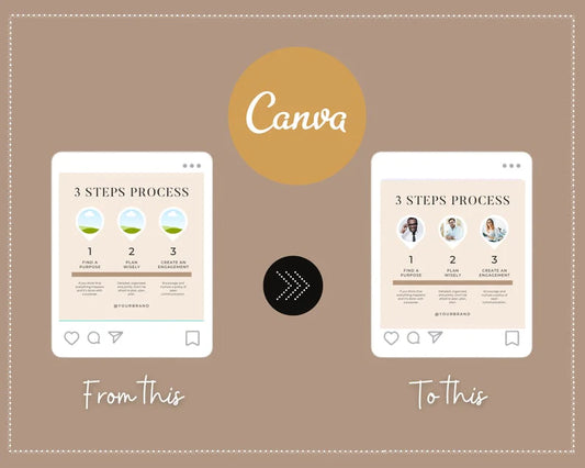 Boho Beige Lists & Processes Instagram Square Posts | 50 Canva Templates for Instagram | Social Media Templates