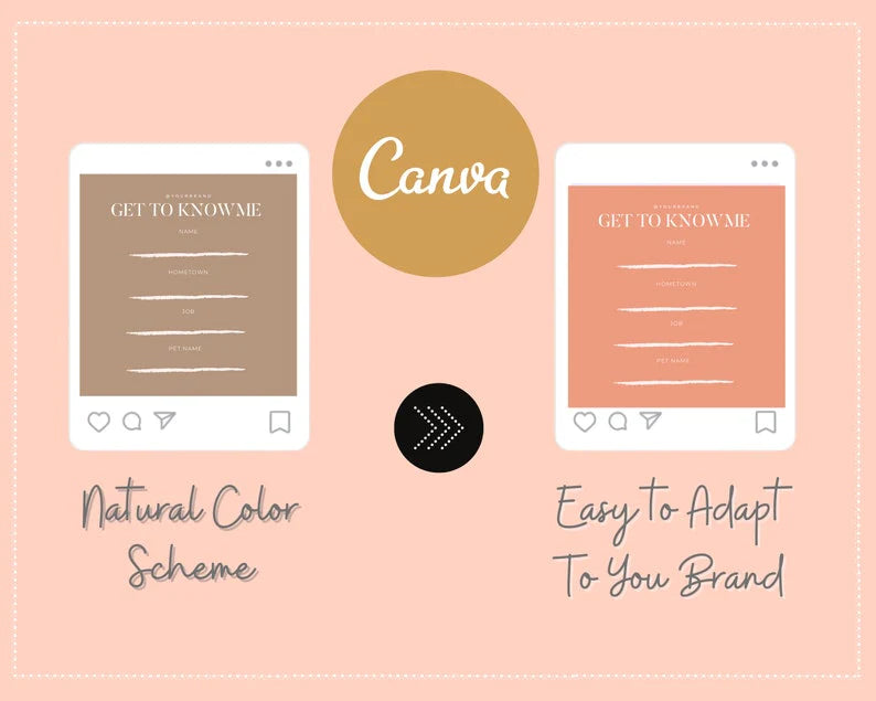 Boho Beige Instagram Game Squares | Instagram Canva Template | Marketing Template