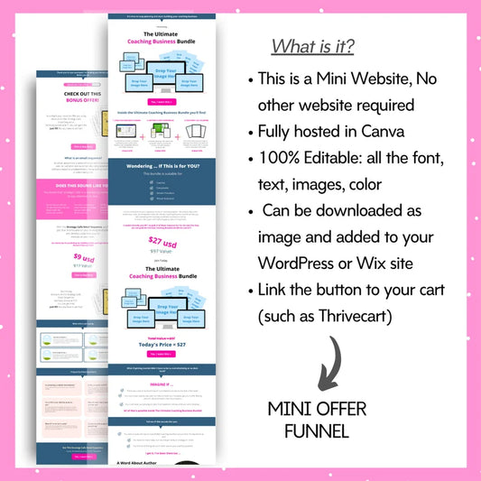Sales Funnel in Canva | 2 Step Tripwire Sales Funnel in Canva