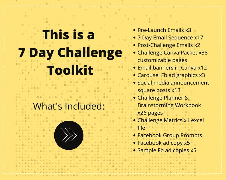 7 Day Challenge | Irresistible Online Challenge | Email Sequences | Facebook Ad Graphics
