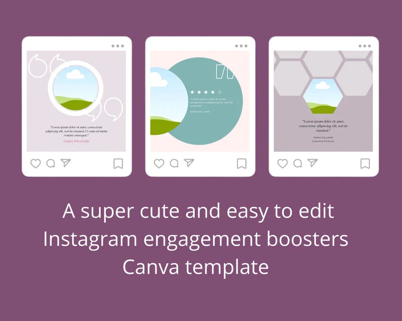 Testimonials Instagram Templates | 50 Instagram Engagement Post Templates Canva, Feedback Posts