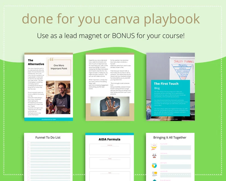 Done for You Sales Funnel Playbook in Canva