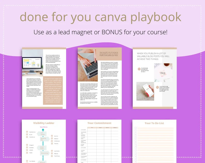 Done for You Get Coaching Clients Playbook in Canva