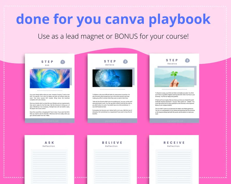 Done for You Law of Attraction Playbook in Canva