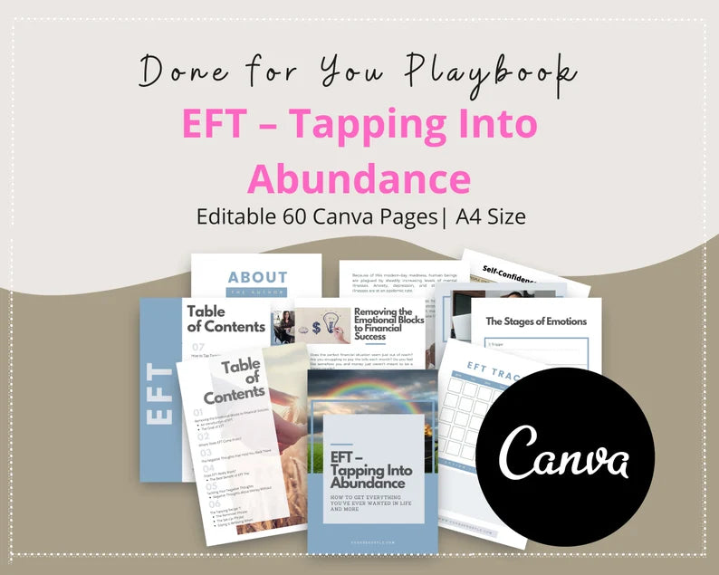 Done for You EFT Playbook in Canva | Tapping Into Abundance | Emotional Freedom Techniques