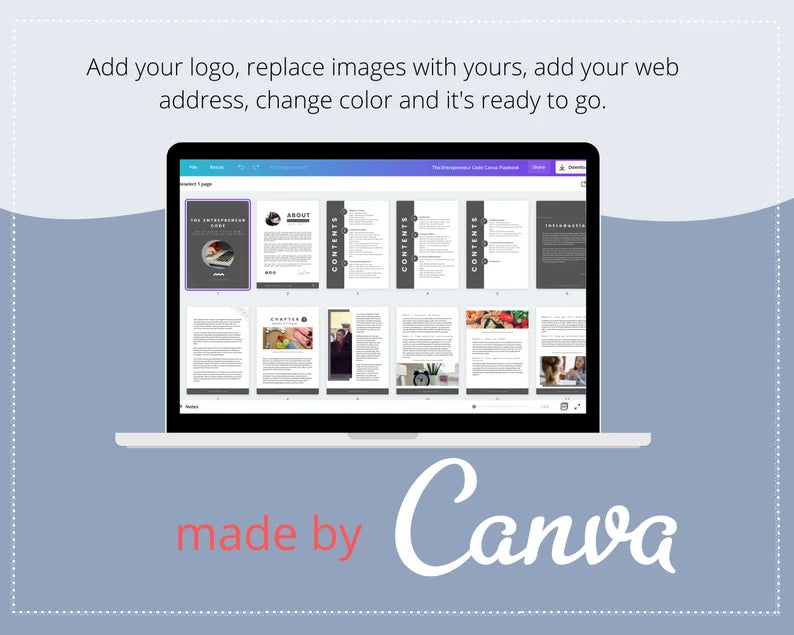 Done for You Entrepreneur Code Playbook in Canva