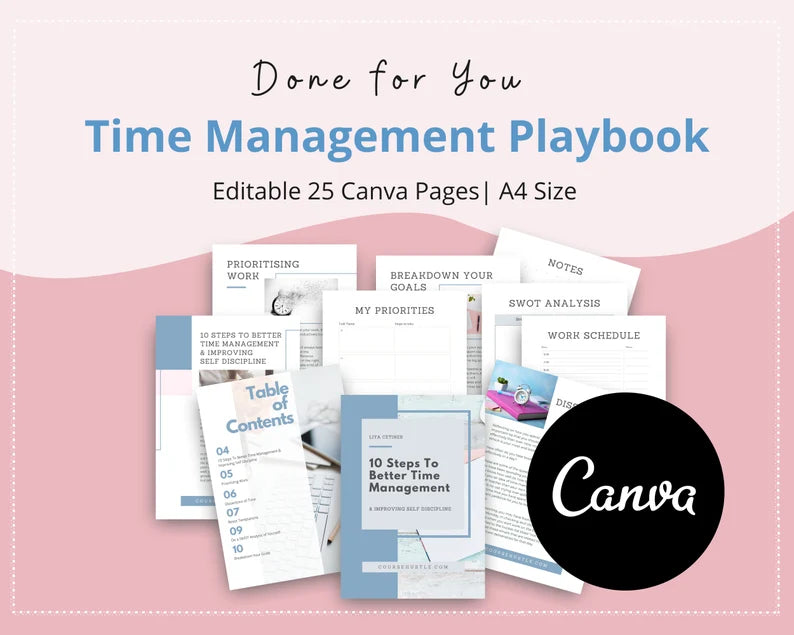 Done for You Time Management Playbook in Canva