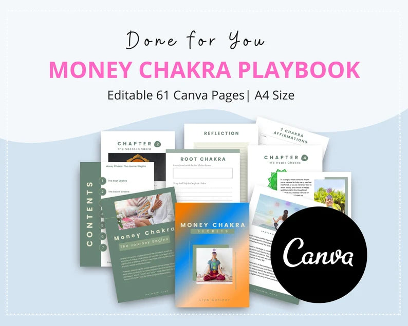 Done for You Money Chakra Playbook in Canva