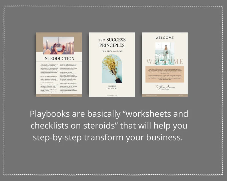 Done-for-You 220 Success Principles Tips, Tricks & ideas Playbook in Canva