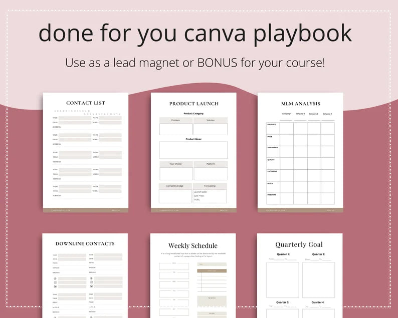 Done-for-You MLM Mastery Guide Playbook in Canva