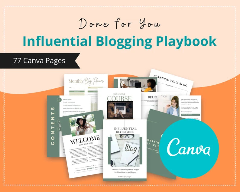 Done-for-You Influential Blogging Playbook in Canva