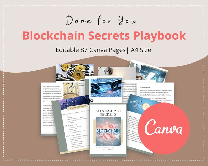 Done for You Blockchain Secrets Playbook in Canva