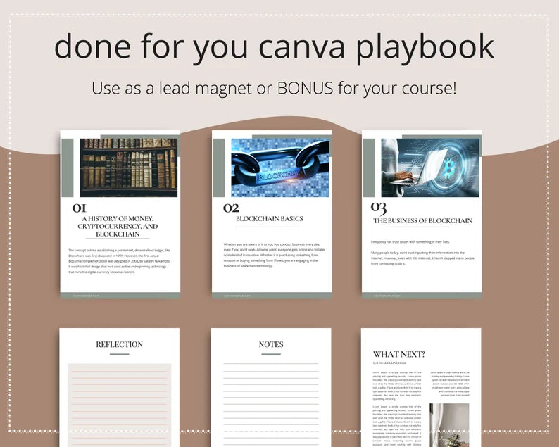 Done for You Blockchain Secrets Playbook in Canva