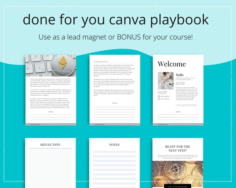 Done-for-You Cryptocurrency Recommended Coins Playbook in Canva