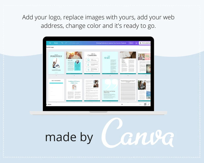 Done-for-You Think Positive to Improve Success Playbook in Canva