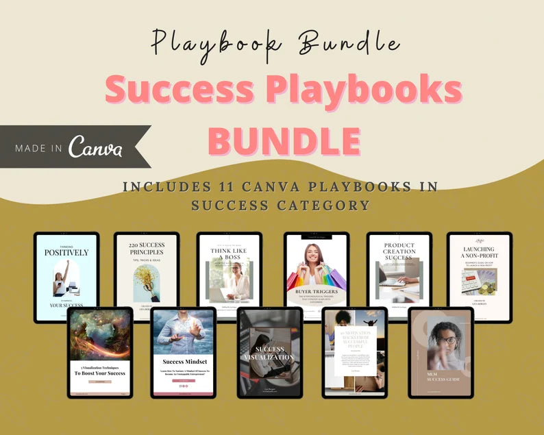 BUNDLE of 11 Success Playbooks in Canva