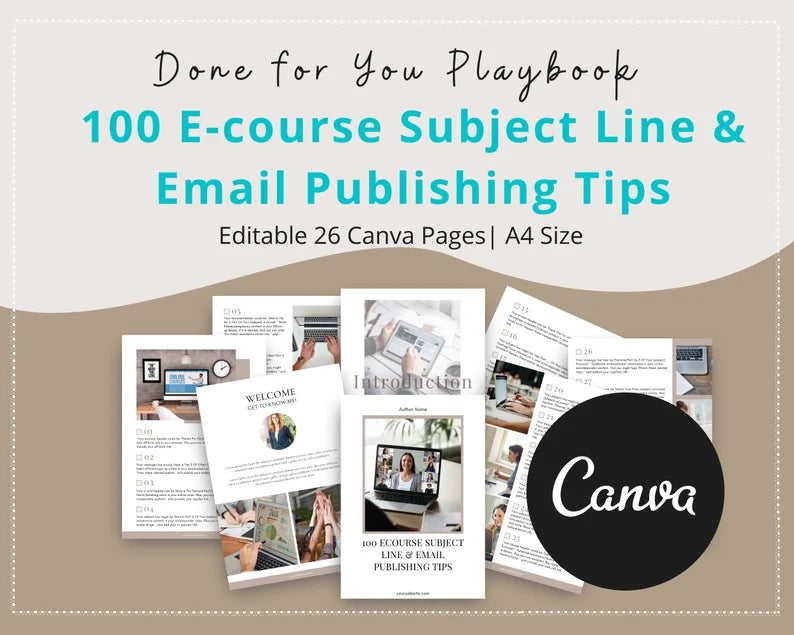 Done-for-You 100 E-course Subject Line & Email Publishing Tips