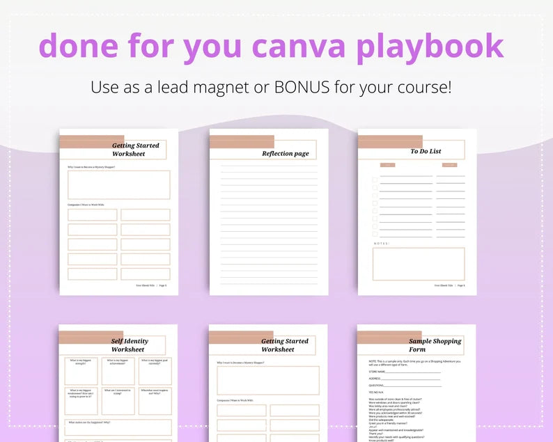 Become a Mystery Shopper Playbook in Canva
