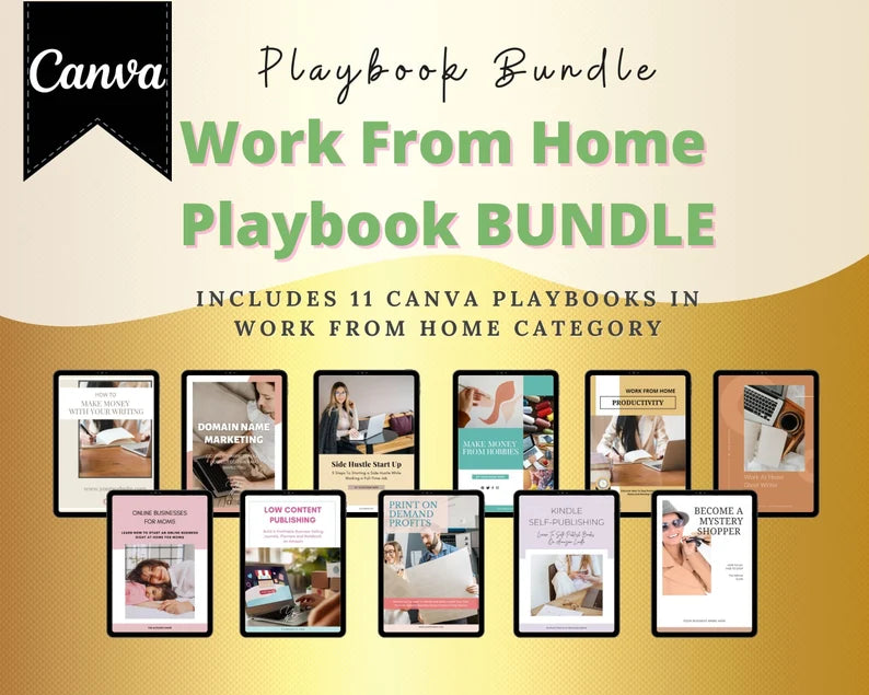 BUNDLE of 11 Work From Home Playbooks in Canva