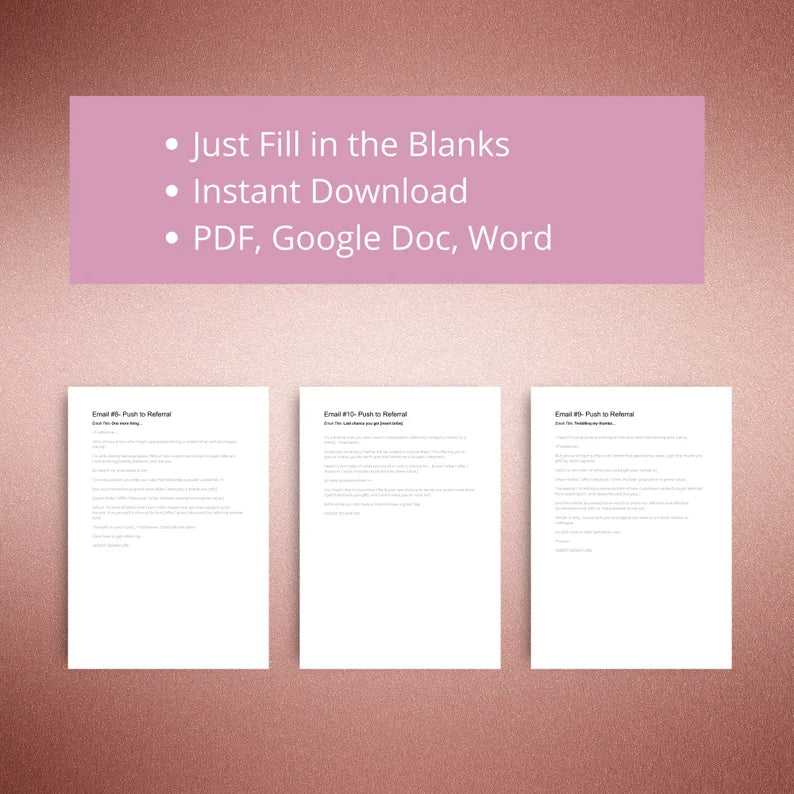 Survey, Testimonial, Referral Emails