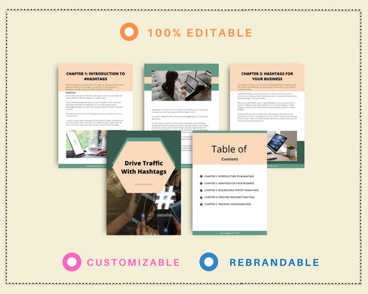 Drive Traffic With Hashtags Ebook in Canva
