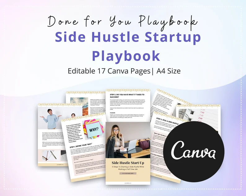 Side Hustle Startup Playbook in Canva