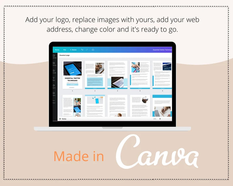 Essential Twitter Techniques Ebook in Canva