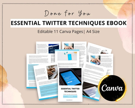 Essential Twitter Techniques Ebook in Canva