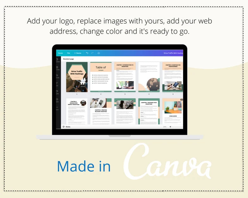 Drive Traffic With Hashtags Ebook in Canva