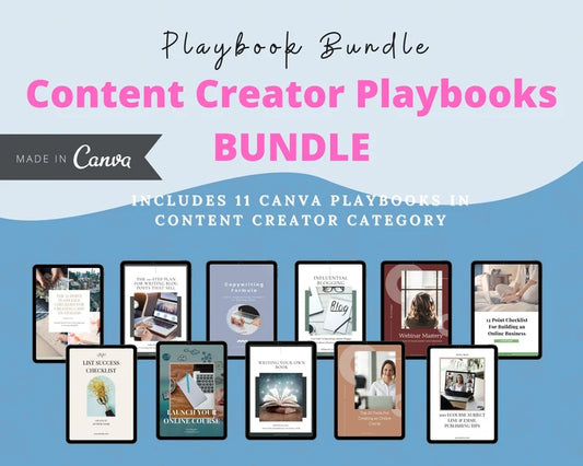 BUNDLE of 11 Content Creator Playbooks in Canva