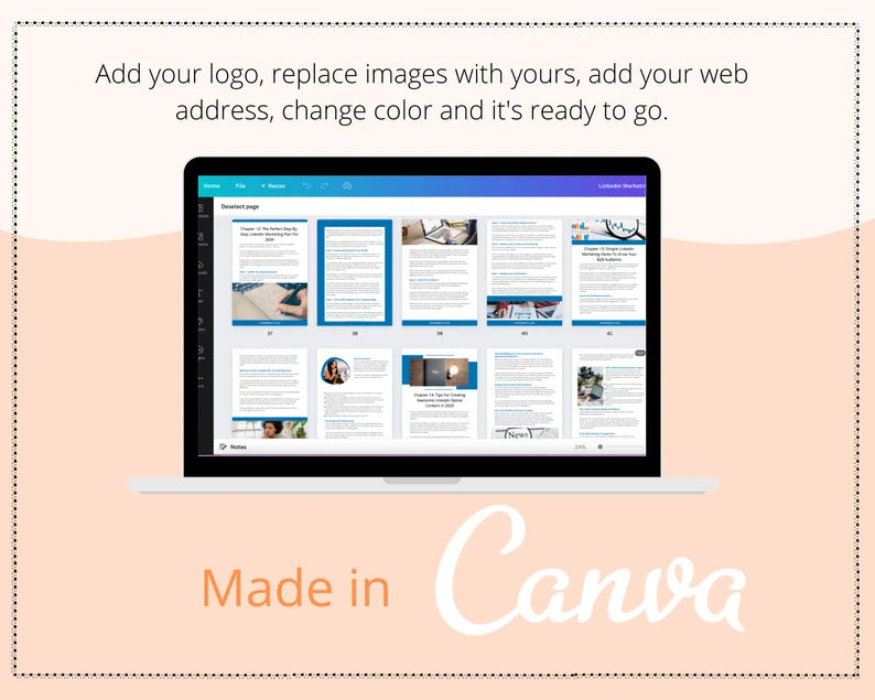 Linkedin Marketing Secrets Ebook in Canva