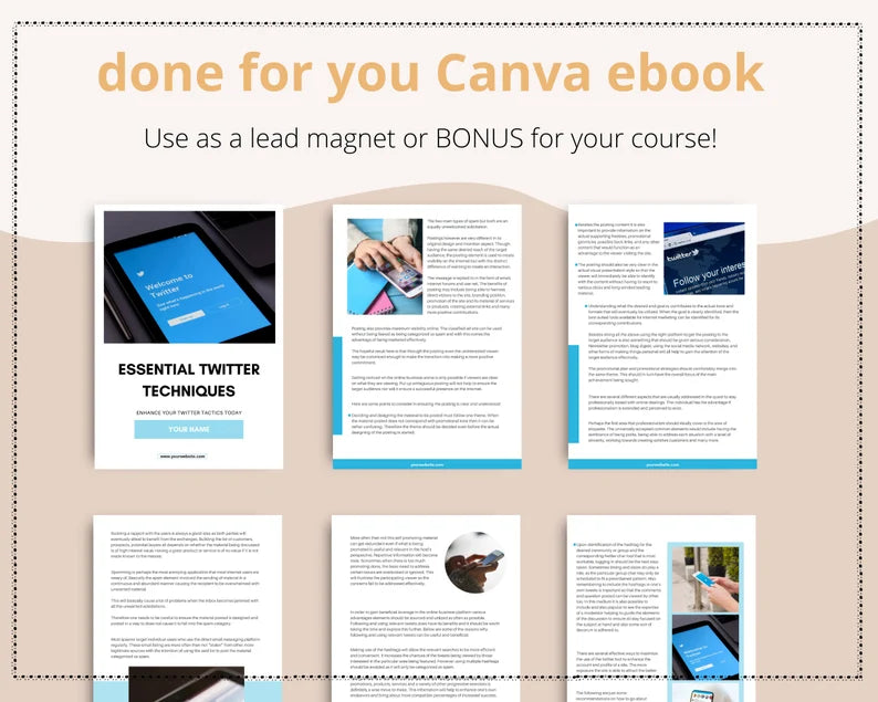 Essential Twitter Techniques Ebook in Canva