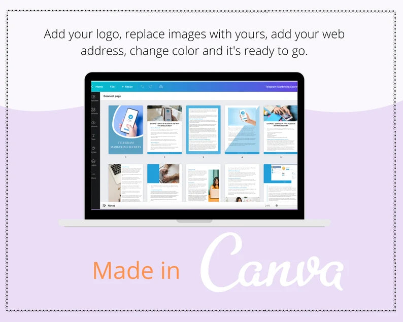 Telegram Marketing Secrets Ebook in Canva